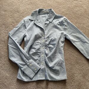 Abercrombie & Fitch Light Blue Striped Shirt XXS